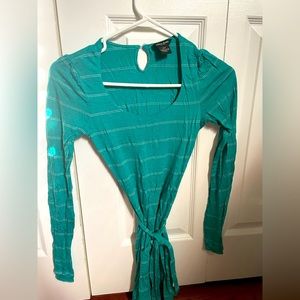 Guess size S long sleeve turquoise t-shirt dress